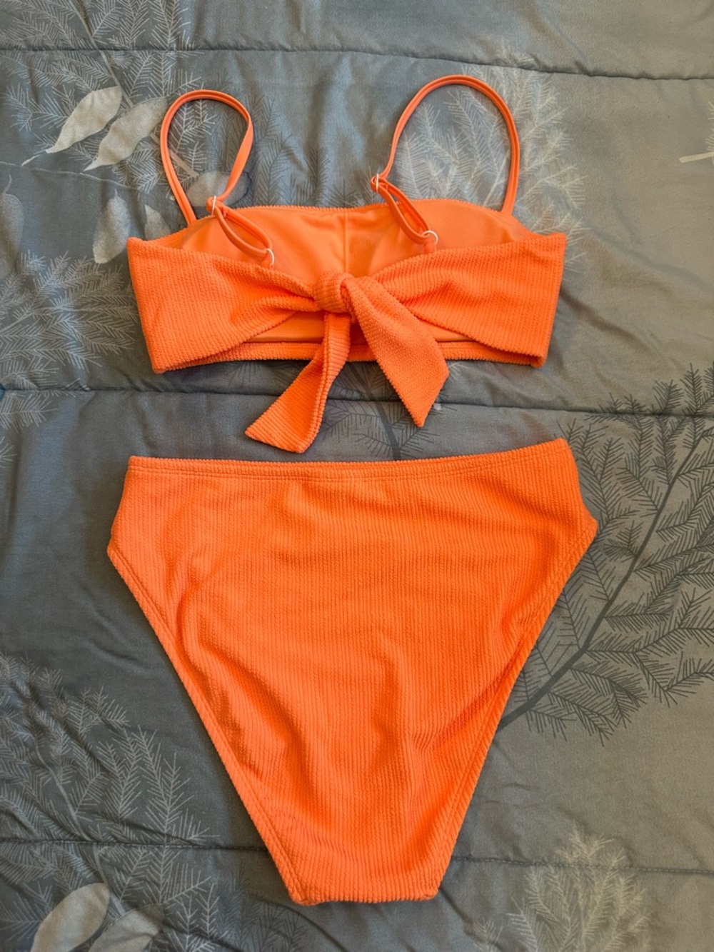 NWOT Sanctuary Orange Textured Bikini Top and Bottom Sz S - Picture 4 of 9